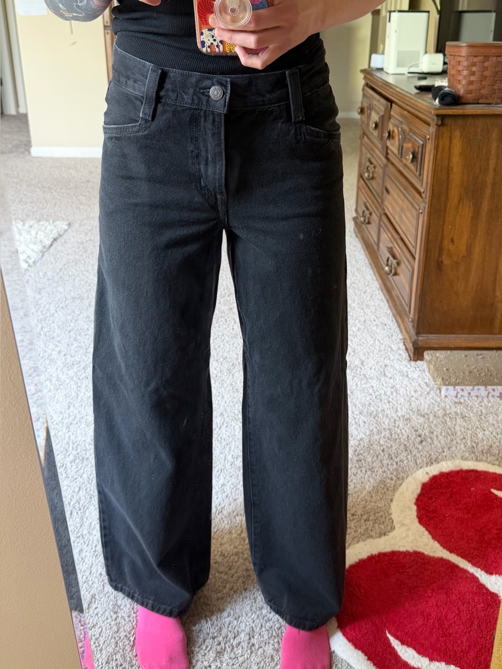 LEVIS Jeans 94 Baggy NWT Wide Leg 90s Retro  Skater Soft Cotton Black Size 26